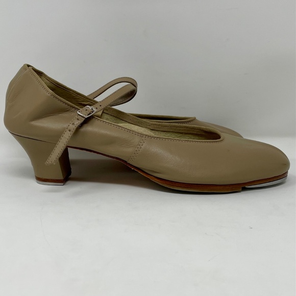 Capezio Beige Leather Mary Jane Tap Shoes - Picture 6 of 16
